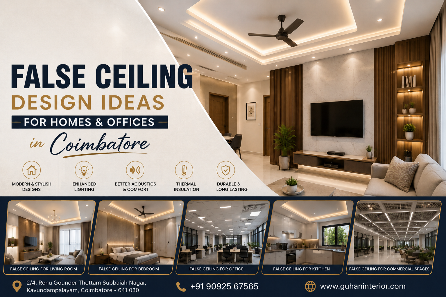 False Ceiling Designs Coimbatore